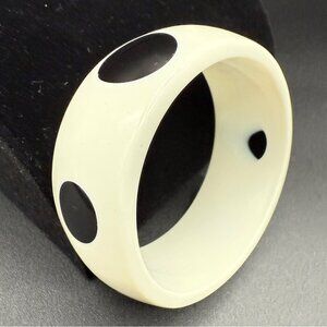 Polka Dot Black and White Bangle Bracelet